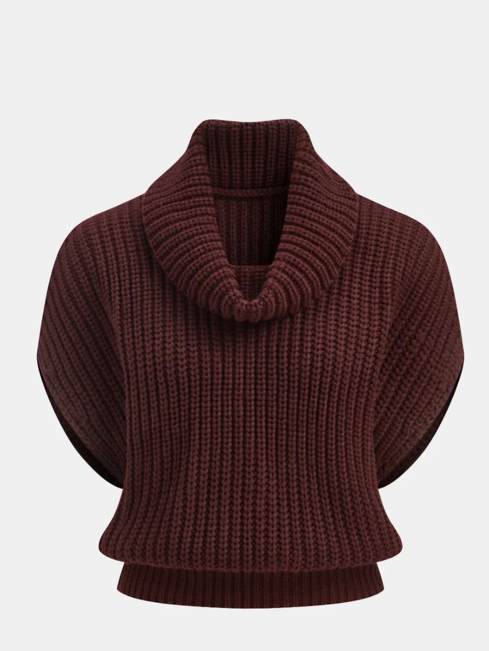 NWT Commense Dark Brown Cowl Neck Sweater Vest L